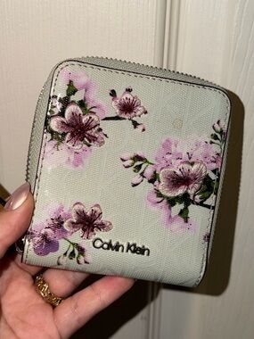 Calvin Klein Wallet with Pink Blossoms